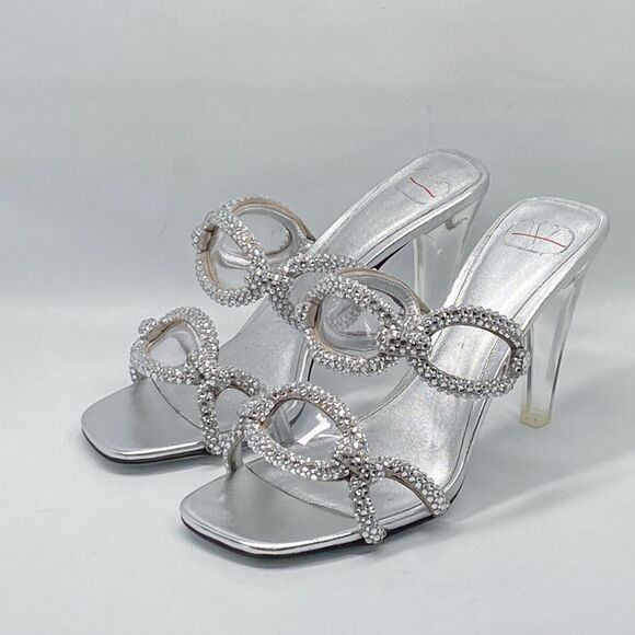 Valentino Garavani Chain 1967 embellished heel sandals size 37.5 - Picture 4 of 14